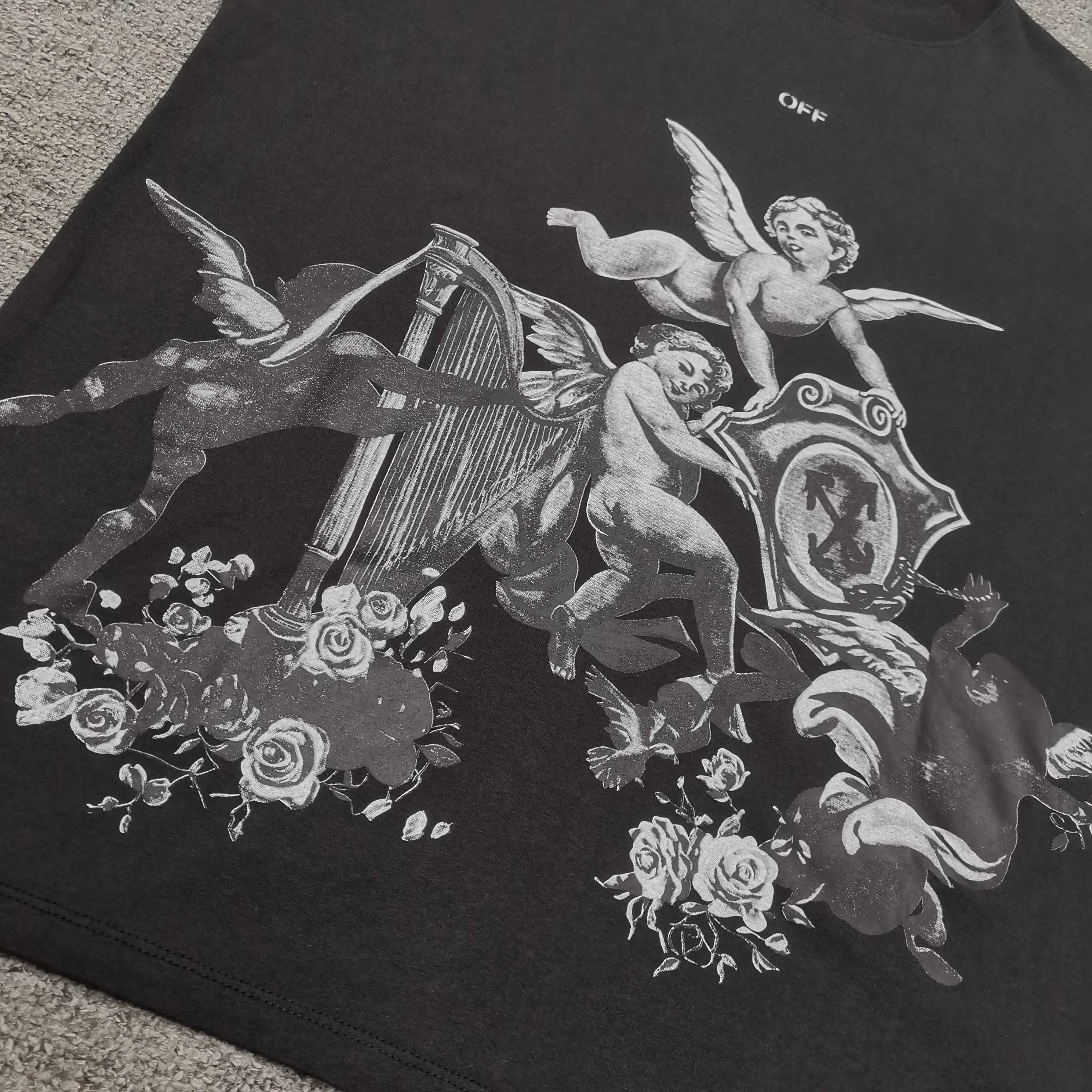 off white angel short sleeve black XS S M L top version P260